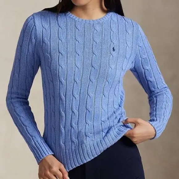 Ralph Lauren Sweaters - Ralph Lauren Light Blue Cable Knit Sweater